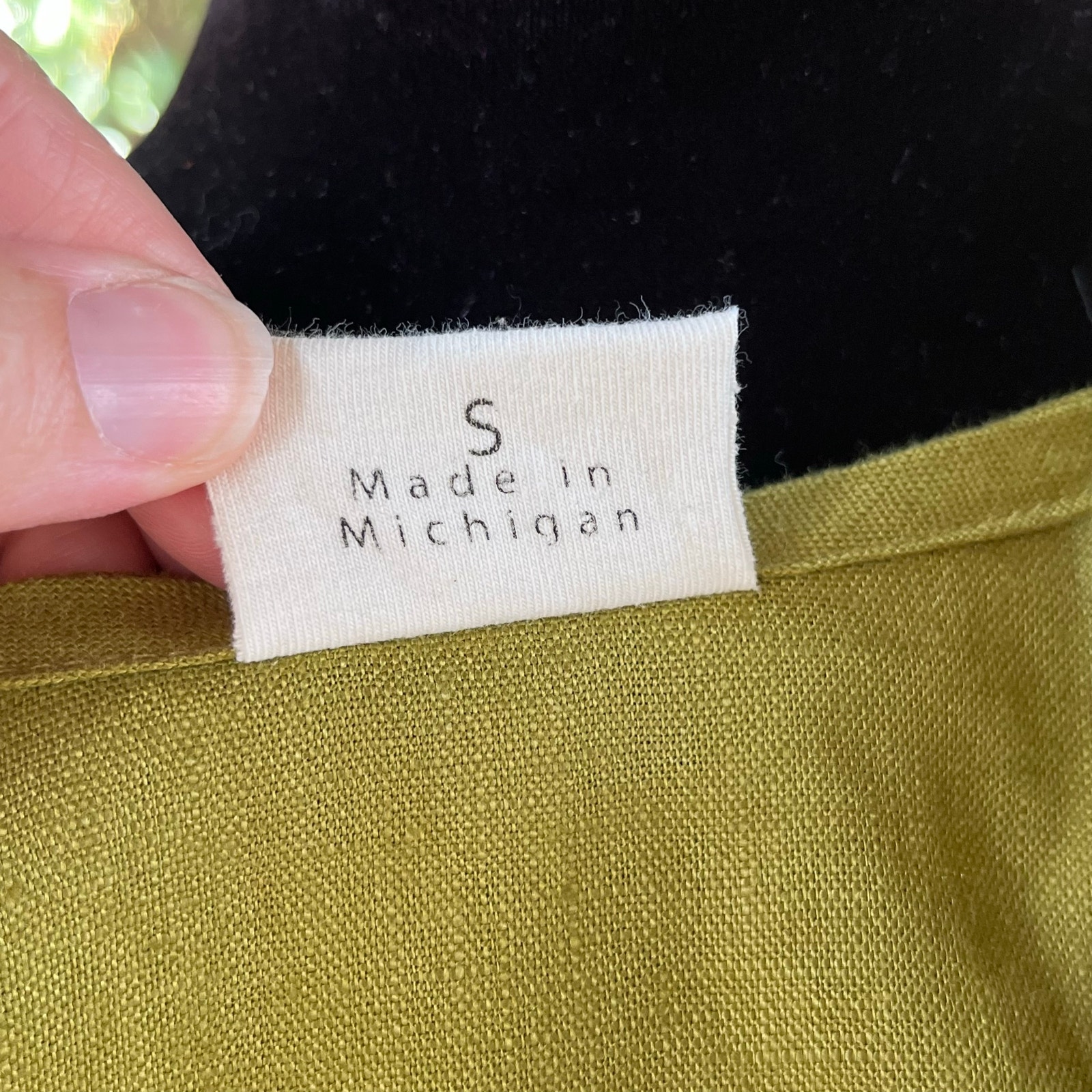 Conscious Clothing Women's 100% Linen Olive Wrap Top Size S — image 6 of 7